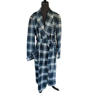Men’s Vintage Pendleton Virgin Wool Robe Campbell Tartan Green Size Med USA Made